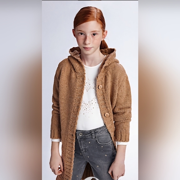 MAYORAL sweater For GIRLS  Size 8 Beige Made In SPAIN - Picture 3 of 14